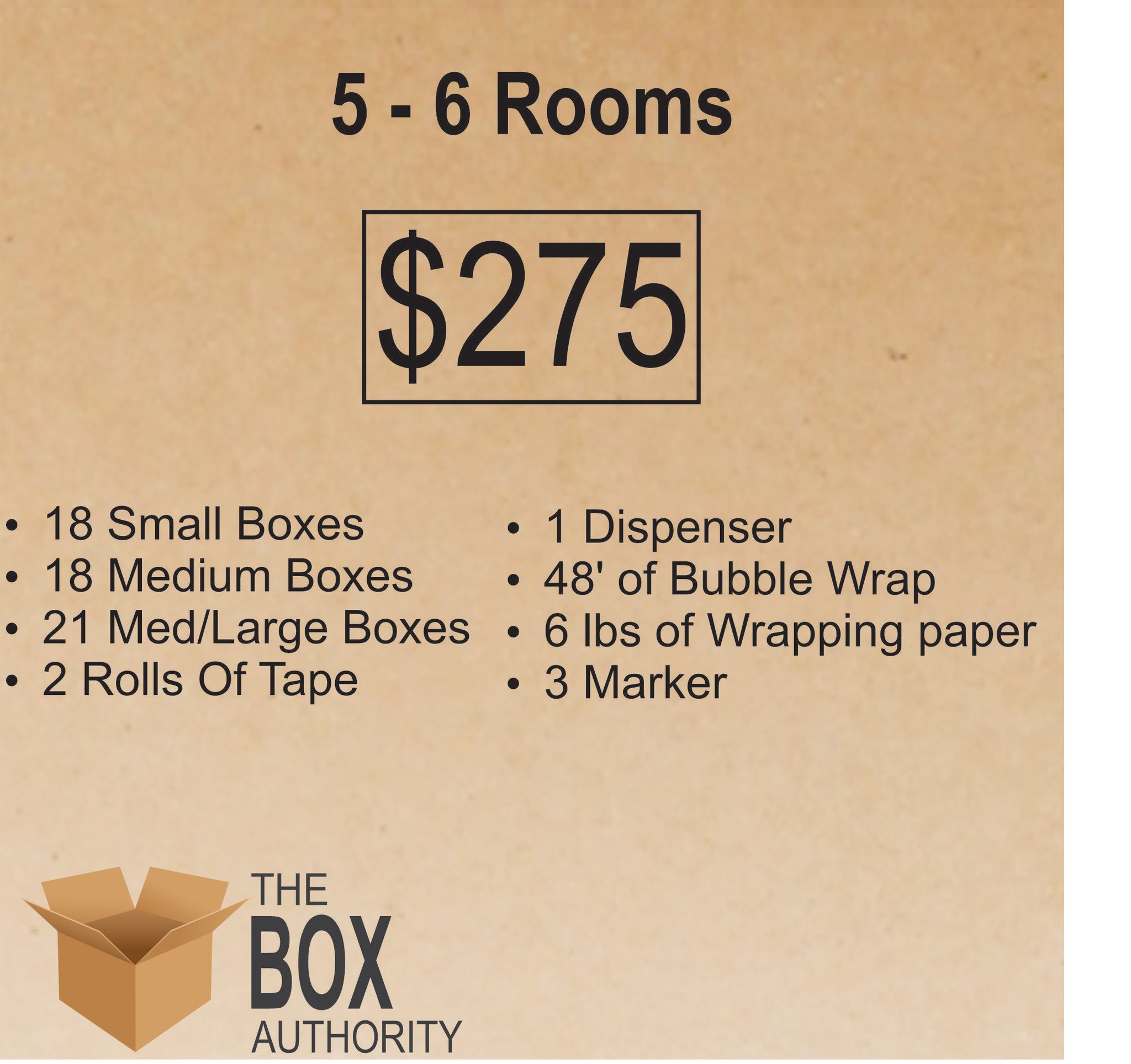 5 Rooms - 6 Rooms Moving Kit